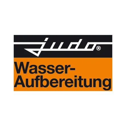 Logo der Judo Wasseraufbereitung, schwarz und orange.
